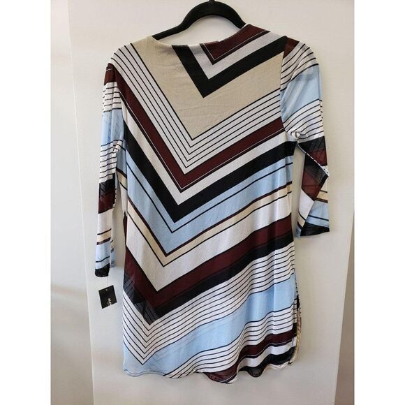 Alfani NWT Petite Chevron-Striped Tunic Blouse Top - Picture 4 of 5